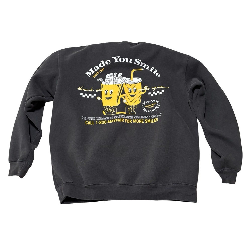 The Mayfair Group Men's Made you Smile Graphic Sweater Gray Size M/L 25 x 29